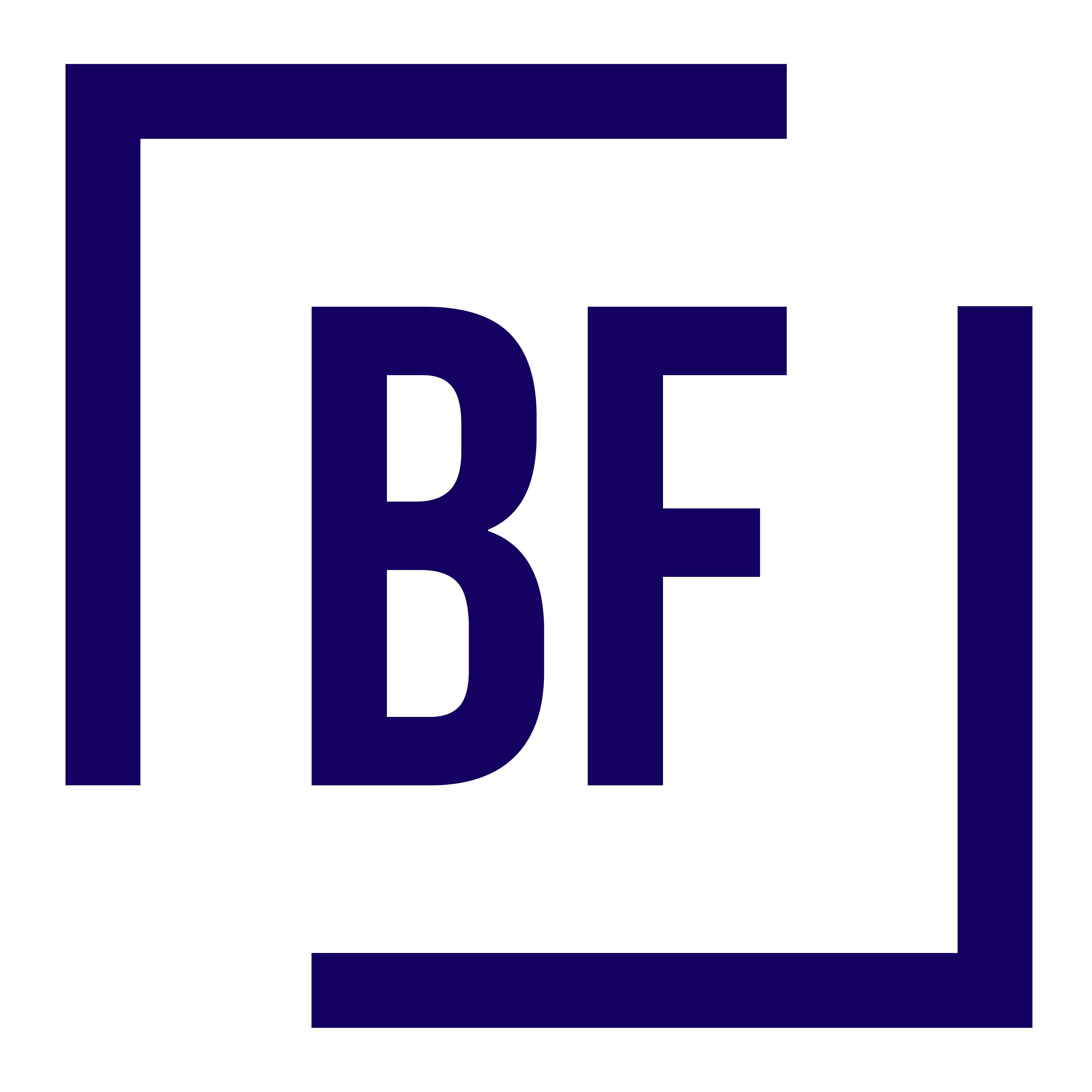 Logo BF blu su sfondo bianco